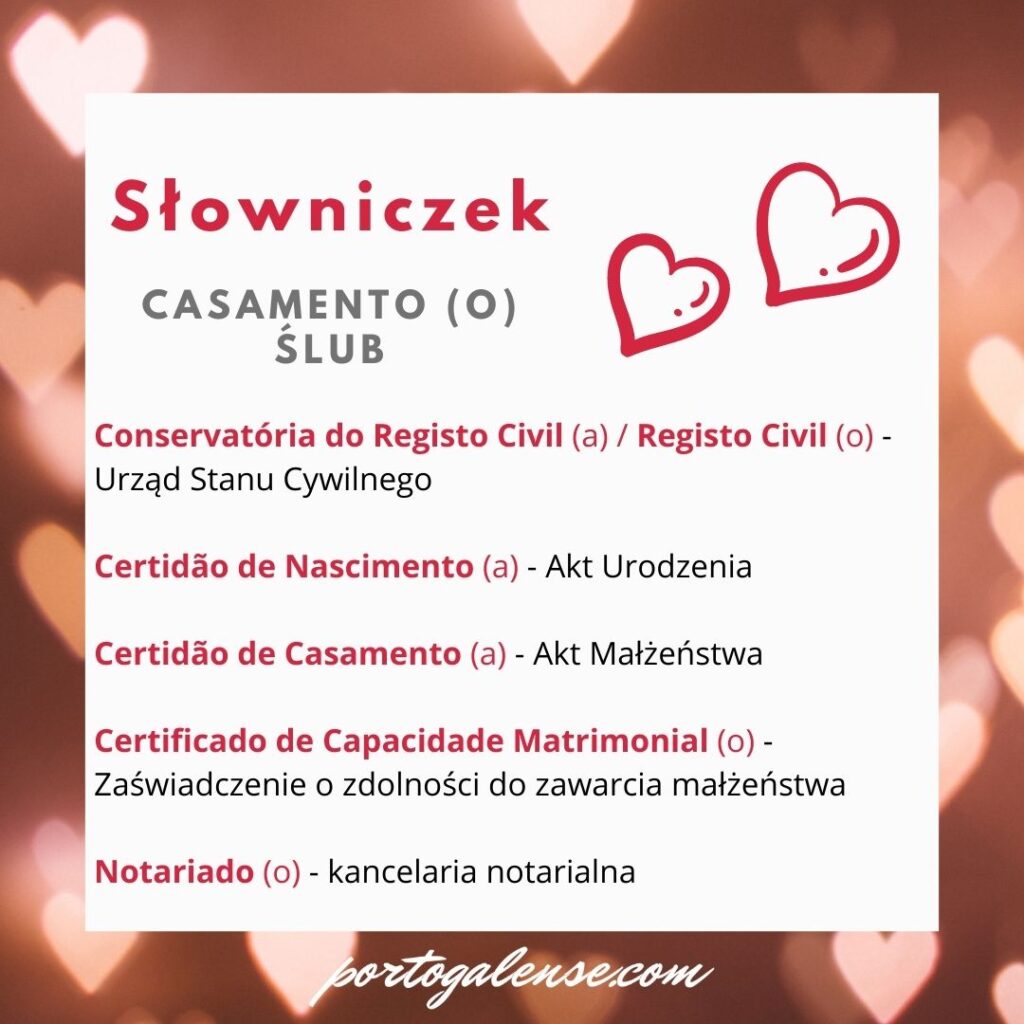 słowniczek ślubny